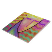 Abstract portret van een Blonde vrouw Tegeltje (Zijkant)
