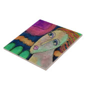 Abstract portret van een digitaal schilderij voor tegeltje (Zijkant)