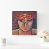 Abstract portret van een grote klok voor vrouwen (Huis)