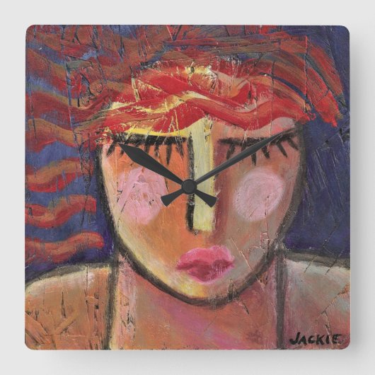 Abstract portret van een grote klok voor vrouwen (Voorkant)