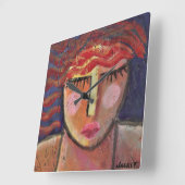 Abstract portret van een grote klok voor vrouwen (Hoek)