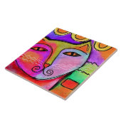 Abstract portret van een kat tegeltje (Zijkant)