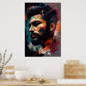 Abstract portret van een man 3 poster (Keuken)
