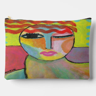 Abstract portret van een rood hoofd etui