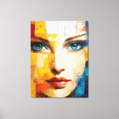 Abstract portret van een vrouw canvas afdruk (Voorkant)
