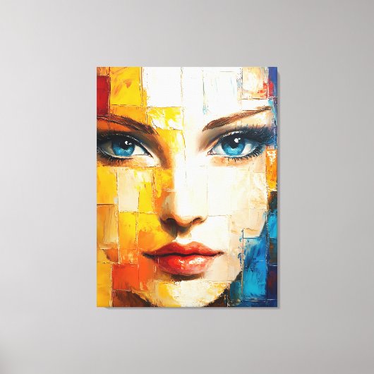 Abstract portret van een vrouw canvas afdruk (Voorkant)