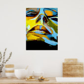 Abstract portret van een vrouw die schildert - Kun Poster (Keuken)