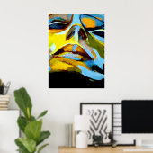 Abstract portret van een vrouw die schildert - Kun Poster (Thuiskantoor)