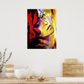 Abstract portret van een vrouw die schildert - Kun Poster (Keuken)