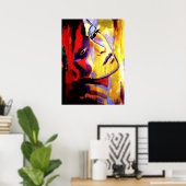 Abstract portret van een vrouw die schildert - Kun Poster (Thuiskantoor)