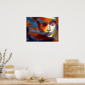 Abstract portret van een vrouw die schildert - Kun Poster (Keuken)