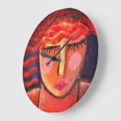 Abstract portret van een vrouw grote klok (Hoek)