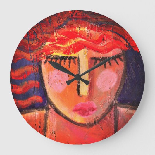 Abstract portret van een vrouw grote klok (Voorkant)