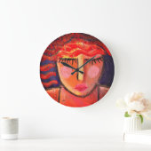 Abstract portret van een vrouw grote klok (Huis)
