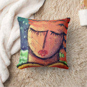 Abstract portret van een vrouw kussen (Deken)