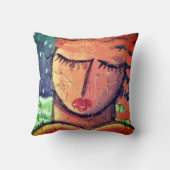 Abstract portret van een vrouw kussen (Achterkant)
