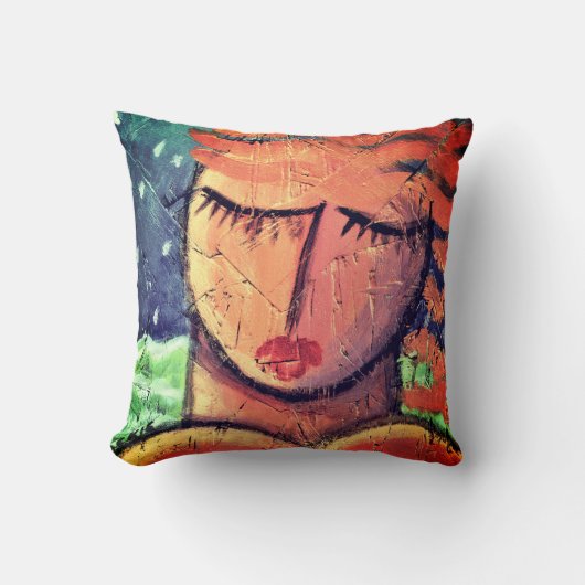 Abstract portret van een vrouw kussen (Voorkant)