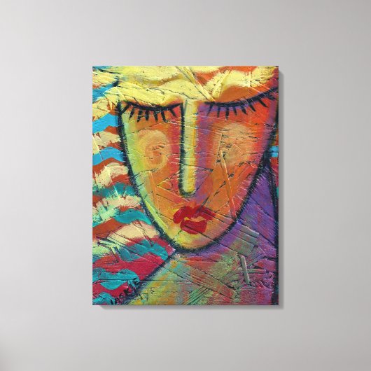 Abstract portret van een vrouw met blond haar canvas afdruk (Voorkant)
