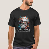 Abstract portret van Karl Marx T-shirt (Voorkant)