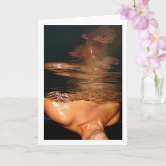 Abstract portret van Man in het zwembad Kaart (Orchidee)