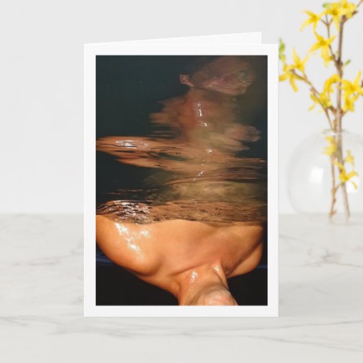 Abstract portret van Man in het zwembad Kaart (Gele Bloem)