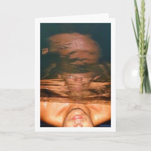 Abstract portret van Man in het zwembad Kaart (Voorkant)