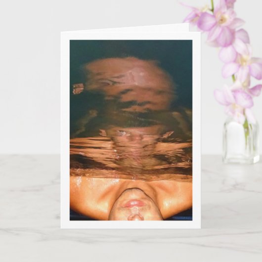 Abstract portret van Man in het zwembad Kaart (Orchidee)