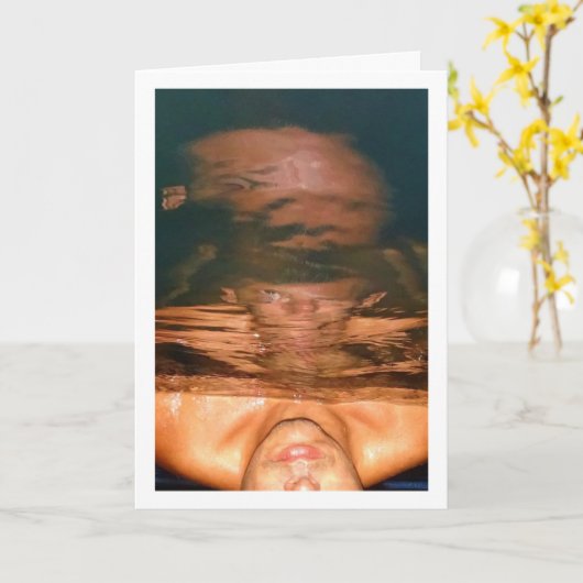 Abstract portret van Man in het zwembad Kaart (Gele Bloem)