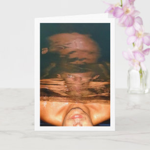 Abstract portret van Man in het zwembad Kaart