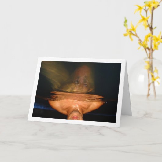 Abstract portret van Man in het zwembad Kaart (Gele Bloem)