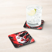 Abstract portret van Voman Surreal Bier Onderzetter (Rechterzijde)