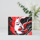 Abstract portret van Voman Surreal Briefkaart (Staand voorkant)