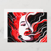 Abstract portret van Voman Surreal Briefkaart (Voorkant / Achterkant)