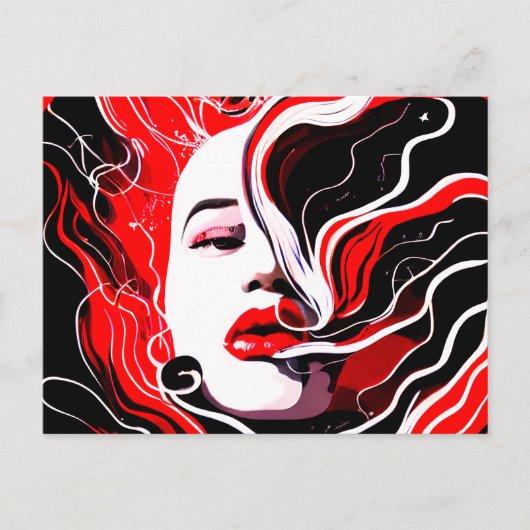 Abstract portret van Voman Surreal Briefkaart (Voorkant)