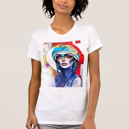 Abstract portretontwerp t-shirt (Voorkant)