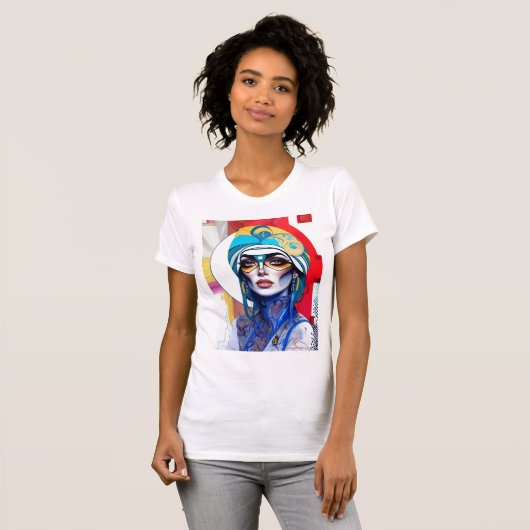Abstract portretontwerp t-shirt (Voorkant volledig)