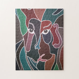 Abstract portretschilderij door Alfred Fox Legpuzzel