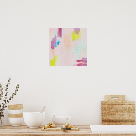 Abstract Poster Afdrukken Blush Multi (Keuken)