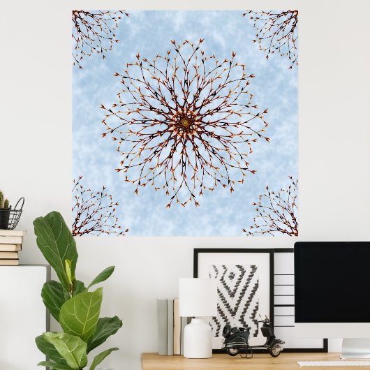 Abstract Poster afdrukken van bakstructuur en heme (Thuiskantoor)