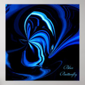 Abstract Poster blauwe vlinder (Voorkant)