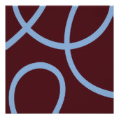 Abstract Poster – Blue Lines Burgundy (Voorkant)