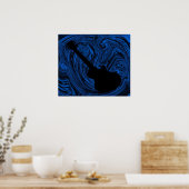 Abstract Poster gitaar, blauw (Keuken)