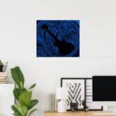 Abstract Poster gitaar, blauw (Thuiskantoor)