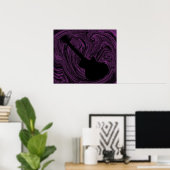 Abstract Poster gitaar, Paars (Thuiskantoor)