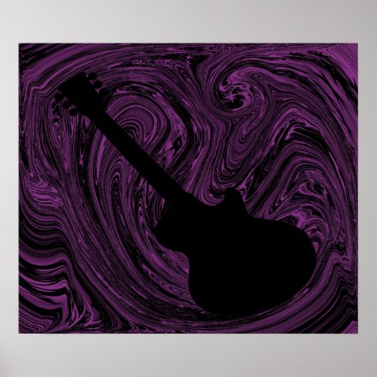 Abstract Poster gitaar, Paars (Voorkant)