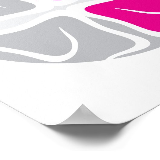 Abstract Poster grijs&roze cirkel (Hoek)