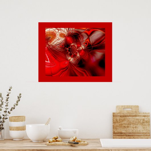 Abstract Poster in rood 2 (Keuken)