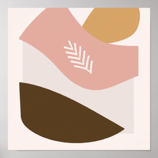 Abstract Poster in warme neutrale kleuren (Voorkant)