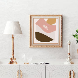 Abstract Poster in warme neutrale kleuren