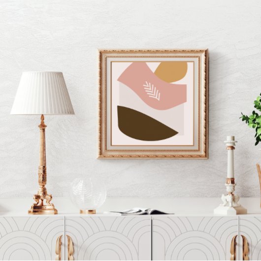 Abstract Poster in warme neutrale kleuren